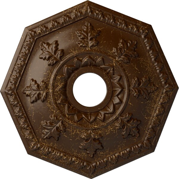 Ekena Millwork Nottingham Ceiling Medallion (Canopies up to 4 5/8"), 18"OD x 3 1/2"ID x 1 1/2"P, Root Beer Crackle CM18NTRBC - main